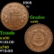 1868 Two Cent Piece 2c Grades AU, Almost Unc