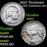 1927 Vermont Old Commem Half Dollar 50c Grades Select Unc