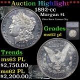 ***Auction Highlight*** 1892-cc Morgan Dollar $1 Graded ms62 pl By SEGS (fc)