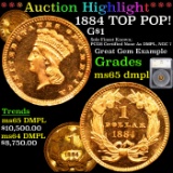 ***Auction Highlight*** 1884 TOP POP! Gold Dollar $1 Graded ms65 dmpl By SEGS (fc)