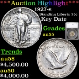 ***Auction Highlight*** 1927-s Standing Liberty Quarter 25c Graded au55 By SEGS (fc)