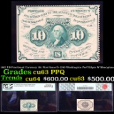 PCGS 1862 US Fractional Currency 10c First Issue fr-1240 Washington Perf Edges W Monogtam Graded cu6