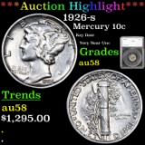 ***Auction Highlight*** 1926-s Mercury Dime 10c Graded au58 By SEGS (fc)
