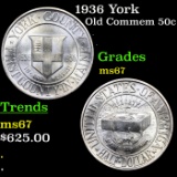 1936 York Old Commem Half Dollar 50c Grades GEM++ Unc