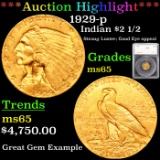 ***Auction Highlight*** 1929-p Gold Indian Quarter Eagle $2 1/2 Graded ms65 By SEGS (fc)