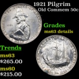 1921 Pilgrim Old Commem Half Dollar 50c Grades Unc Details