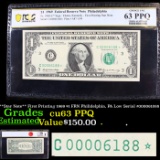 PCGS **Star Note** First Printing 1969 $1 FRN Philidelphia, PA Low Serial #000061888 Graded cu63 PPQ