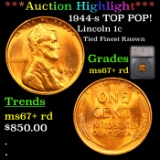 1944-s TOP POP! Lincoln Cent 1c Graded ms67+ rd By SEGS