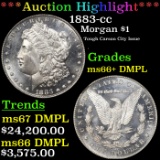 ***Auction highlight*** 1883-cc Morgan Dollar $1 Graded ms66+ DMPL By SEGS (fc)