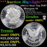 ***Auction highlight*** 1883-cc Near Top POP! Morgan Dollar $1 Graded ms66+ DMPL By SEGS (fc)