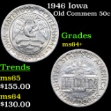 1946 Iowa Old Commem Half Dollar 50c Grades Choice+ Unc