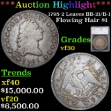 ***Auction Highlight*** 1795 2 Leaves BB-21/B-1 Flowing Hair Dollar $1 Graded vf30 BY SEGS