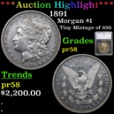 Proof ***Auction Highlight*** 1891 Morgan Dollar $1 Graded pr58 By SEGS (fc)
