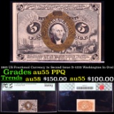 PCGS 1863 US Fractional Currency 5c Second Issue fr-1233 Washington In Oval Graded au55 PPQ By PCGS