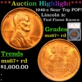 ***Auction Highlight*** 1946-s Near Top POP! Lincoln Cent 1c Graded ms67+ rd By SEGS (fc)