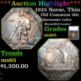 ***Auction Highlight*** 1925 Norse, Thin Old Commem Half Dollar 50c Graded ms65 By SEGS (fc)