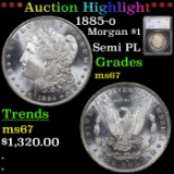 ***Auction Highlight*** 1885-o Morgan Dollar $1 Graded ms67 By SEGS (fc)