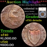 ***Auction Highlight*** 1787 New Jersey Maris 48.G Mint Error Colonial Cent 1c Graded vf35 details B