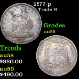 1877-p Trade Dollar $1 Grades Choice AU