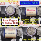 ***Auction Highlight*** Old Casino 50c Roll $10 Halves Las Vegas Casino Aladdin 1907 Barber & 1943 W