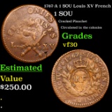 1767-A 1 SOU Louis XV French Grades vf++