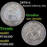 1876-s Seated Liberty Quarter 25c Grades Unc Details