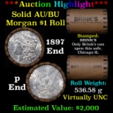 ***Auction Highlight***  AU/BU Slider Brinks Shotgun Morgan $1 Roll 1897 & P Ends Virtually UNC (fc)
