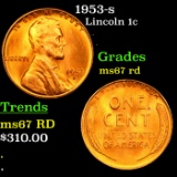1953-s Lincoln Cent 1c Grades GEM++ Unc RD