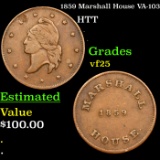 1859 Marshall House VA-103 Hard Times Token 1c Grades vf+