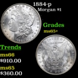 1884-p Morgan Dollar $1 Grades GEM+ Unc
