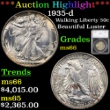 ***Auction Highlight*** 1935-d Walking Liberty Half Dollar 50c Graded ms66 By SEGS (fc)
