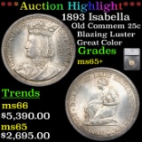 ***Auction Highlight*** 1893 Isabella Isabella Quarter 25c Graded ms65+ By SEGS (fc)