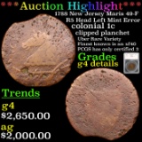 ***Auction Highlight*** 1788 New Jersey Maris 49-F R5 Head Left Mint Error Colonial Cent 1c Graded g