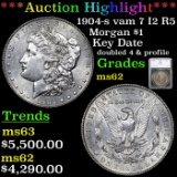 ***Auction Highlight*** 1904-s vam 7 I2 R5 Morgan Dollar $1 Graded ms62 By SEGS (fc)