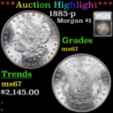***Auction Highlight*** 1885-p Morgan Dollar $1 Graded ms67 By SEGS (fc)