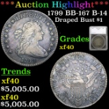 ***Auction Highlight*** 1799 BB-167 B-14 Draped Bust Dollar $1 Graded xf40 By SEGS (fc)