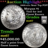 ***Auction highlight*** 1900-o/cc Near Top POP! Morgan Dollar $1 Graded ms67 By SEGS (fc)