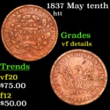 1837 May tenth HT-67 Hard Times Token 1c Grades vf details