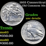 1935 Connecticut Old Commem Half Dollar 50c Grades Unc Details