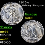 1945-s Walking Liberty Half Dollar 50c Grades Select+ Unc
