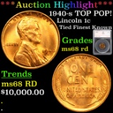 ***Auction Highlight*** 1940-s TOP POP! Lincoln Cent 1c Graded ms68 rd By SEGS (fc)