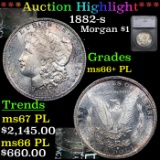 ***Auction Highlight*** 1882-s Morgan Dollar $1 Graded ms66+ PL By SEGS (fc)