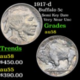 1917-d Buffalo Nickel 5c Grades Choice AU/BU Slider