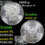 1898-p Morgan Dollar $1 Grades Select Unc+ PL