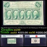 1863 US Fractional Currency 50¢ First Issue Fr-1312 Washington W/ Monigram Graded au50 By PMG