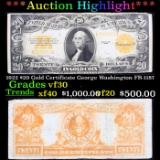 ***Auction Highlight*** 1922 $20 Gold Certificate George Washington FR-1187 Grades vf++ (fc)