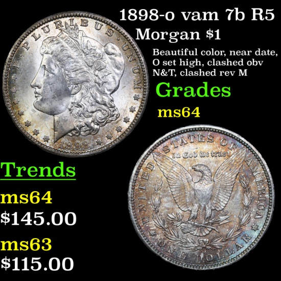 1898-o vam 7b R5 Morgan Dollar $1 Grades Choice Unc