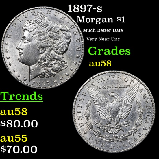 1897-s Morgan Dollar $1 Grades Choice AU/BU Slider