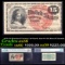 1870's US Fractional Currency 15¢ Fourth Issue Fr-1267 Bust of Columbia Graded au58 By PMG