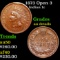 1873 Open 3 Indian Cent 1c Grades AU Details